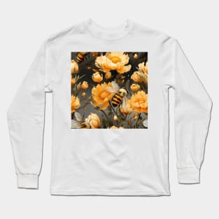 Honeycomb and Bee Pattern 20 Long Sleeve T-Shirt